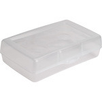 Sparco  Pencil Box, Plastic, 5-5/8"Wx8-3/8"Lx2-1/2"H, Clear