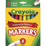 Crayola  Classic Markers, Broad Tip, Water-Based, 8/ST, Assorted