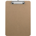 Business Source  Clipboard,w/Flat Clip/Rubber Grips,9"x12-1/2",Brown