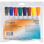 Integra  Dry-Erase Marker, Large Barrel, Chisel Tip, 8 Color/ST, AST