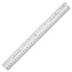 Business Source  Plastic Ruler, Beveled Edges, 12"L, White