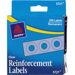Avery  Reinforcements, Roll Dispnsr,1/4" Diameter, 200/PK, Clear